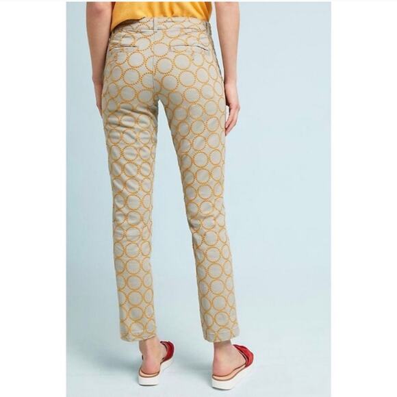 Anthropologie Chino with Embroidered Circle Pattern | Size 29 - Picture 3 of 9